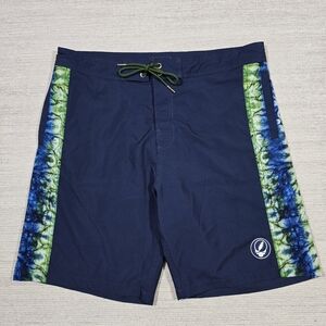 Section 119 Grateful Dead Hybrid Board Shorts Mens 34 Blue Green Vacation Swim